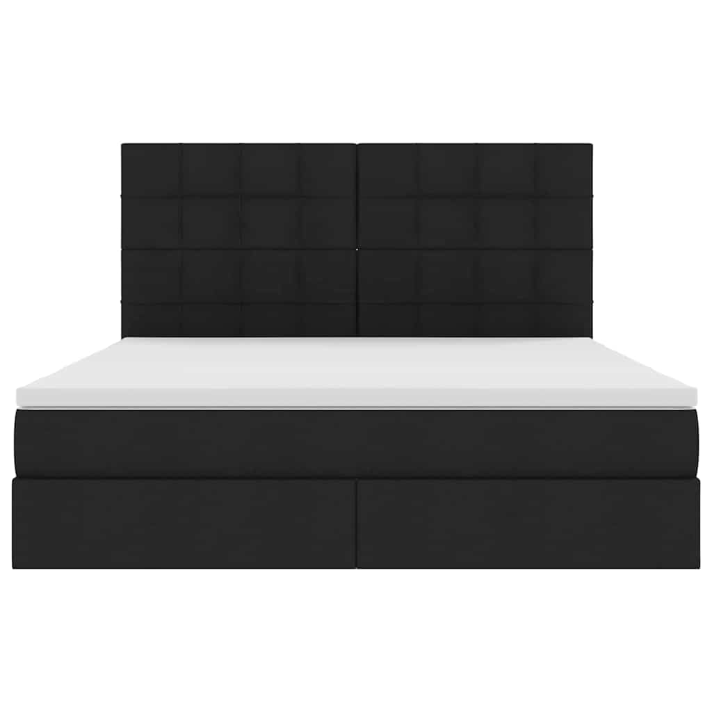 Aufbewahrungsbett mit Matratze Schwarz 160 x 200 cm Stoff
