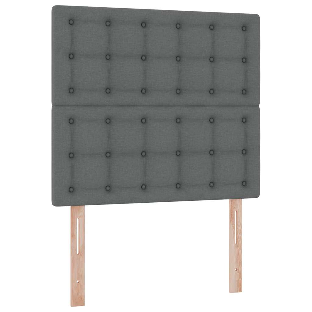 Aufbewahrungsbett mit Matratze Dunkelgrau 90 x 190 cm Stoff