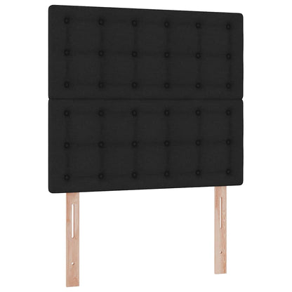 Aufbewahrungsbett mit Matratze Schwarz 90 x 200 cm Stoff