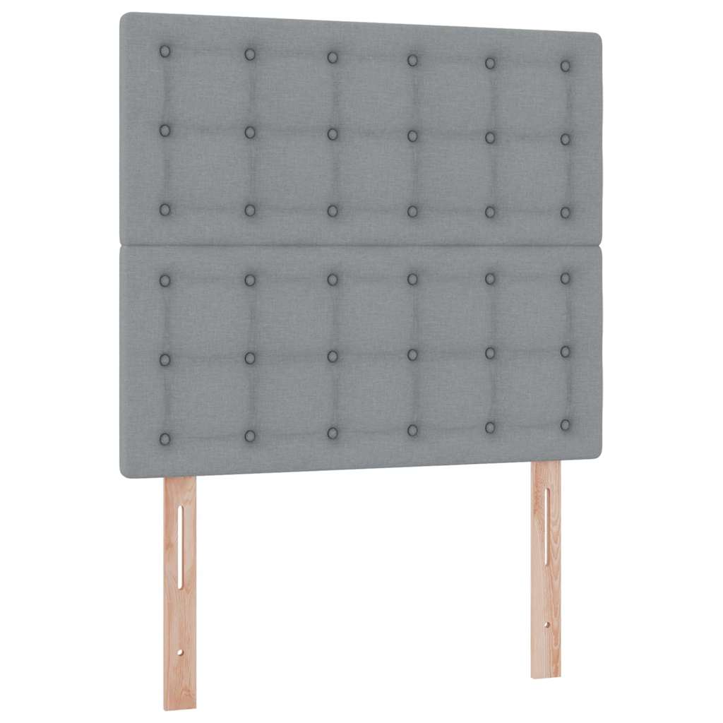 Aufbewahrungsbett mit Matratze Hellgrau 100 x 200 cm Stoff