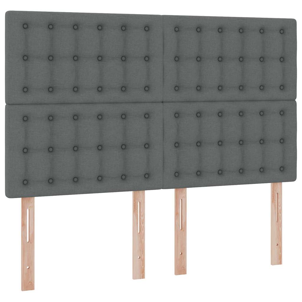 Aufbewahrungsbett mit Matratze Dunkelgrau 140 x 200 cm Stoff