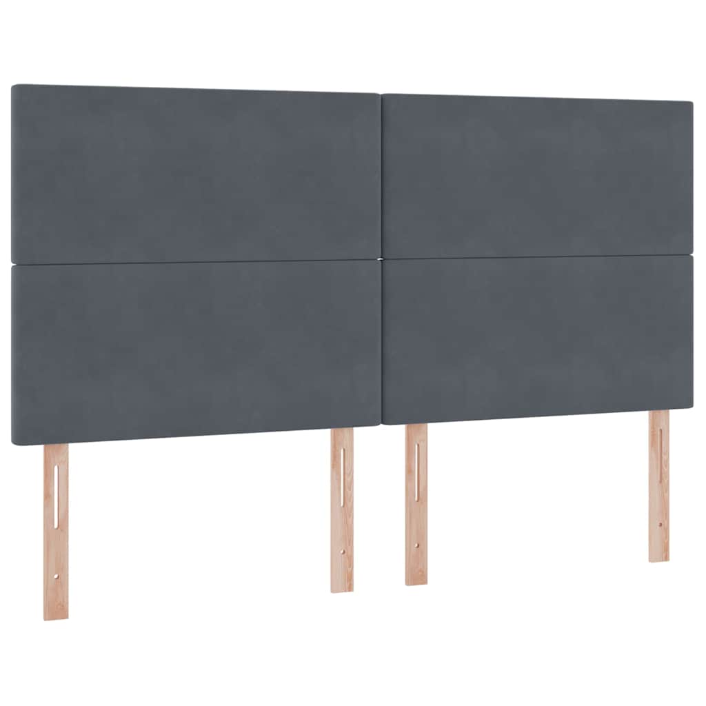 Aufbewahrungsbett mit Matratze Dunkelgrau 160 x 200 cm Samt