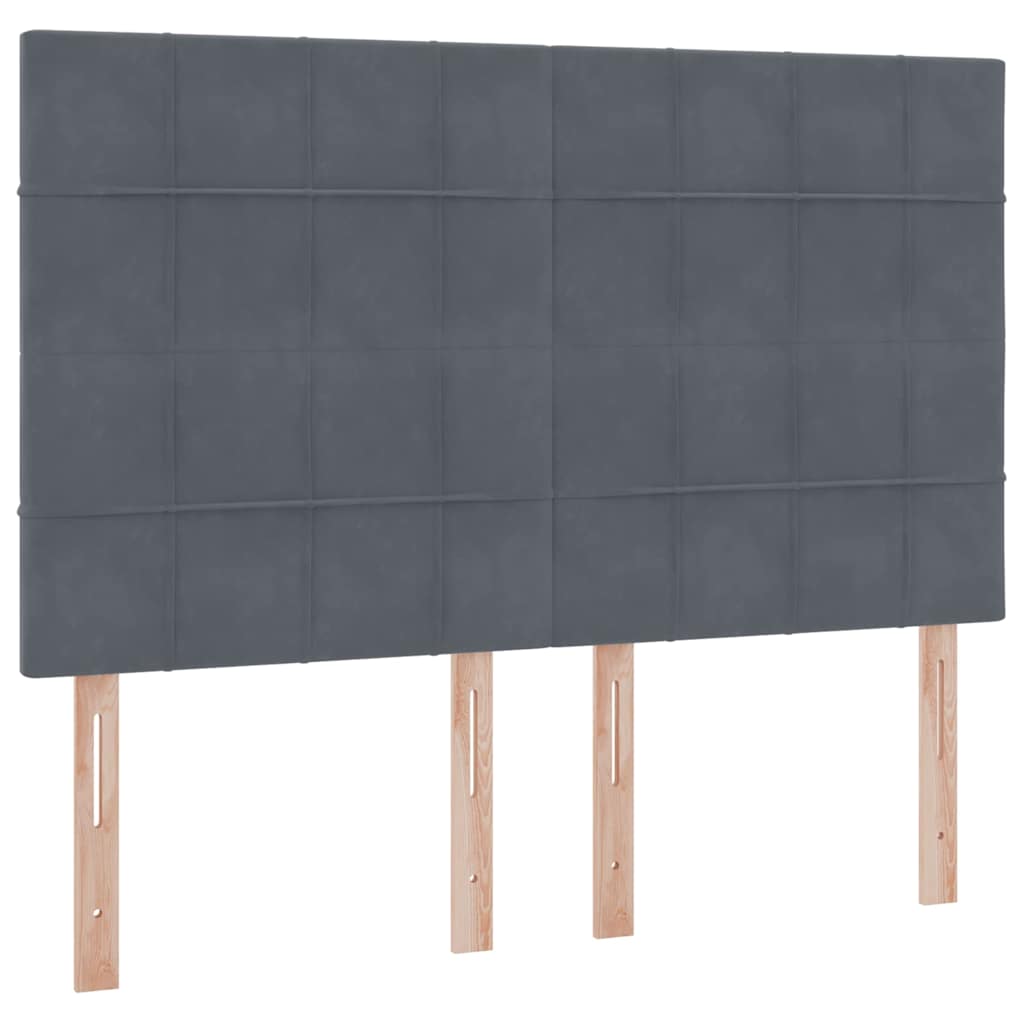 Aufbewahrungsbett mit Matratze Dunkelgrau 140 x 200 cm Samt
