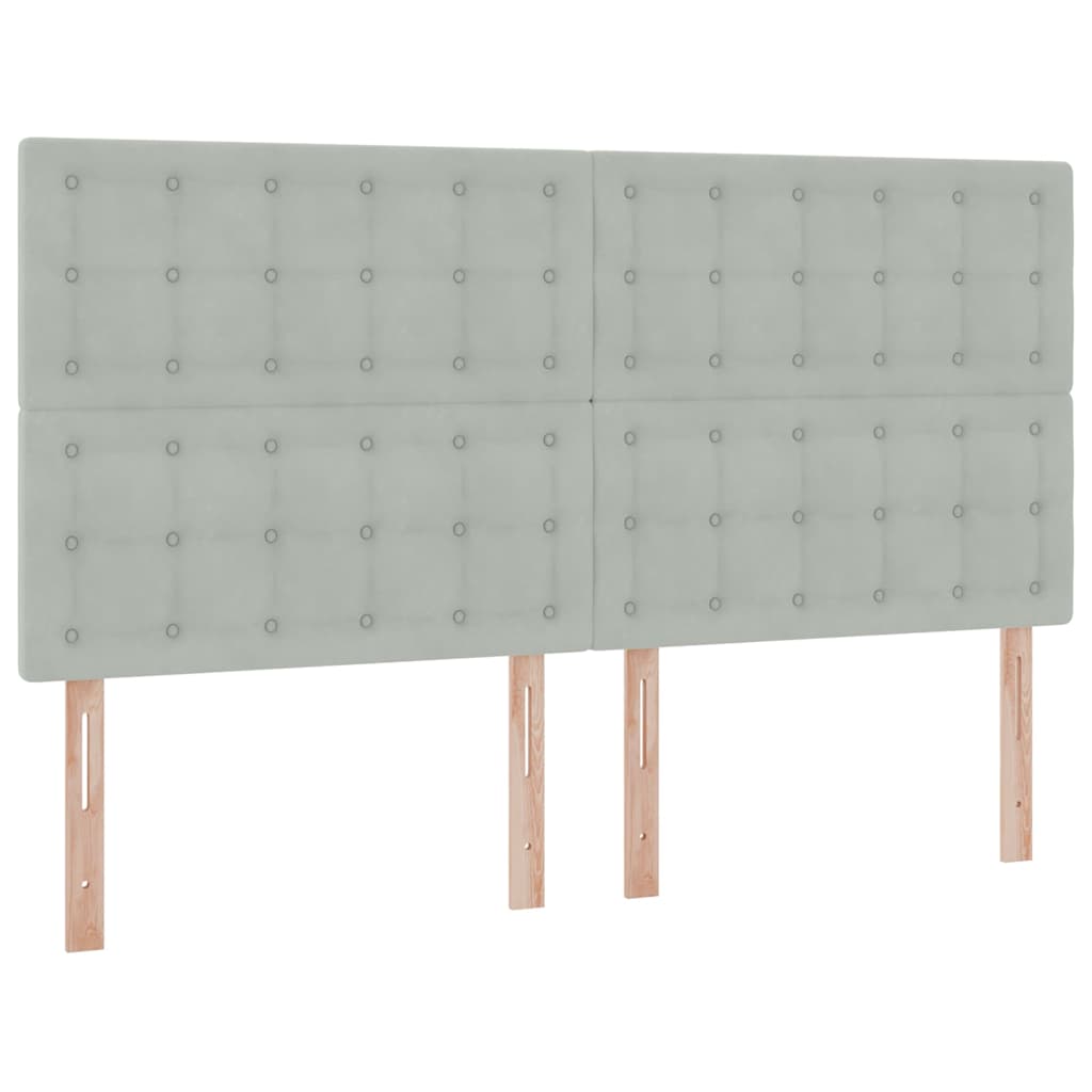 Aufbewahrungsbett mit Matratze Hellgrau 180 x 200 cm Samt