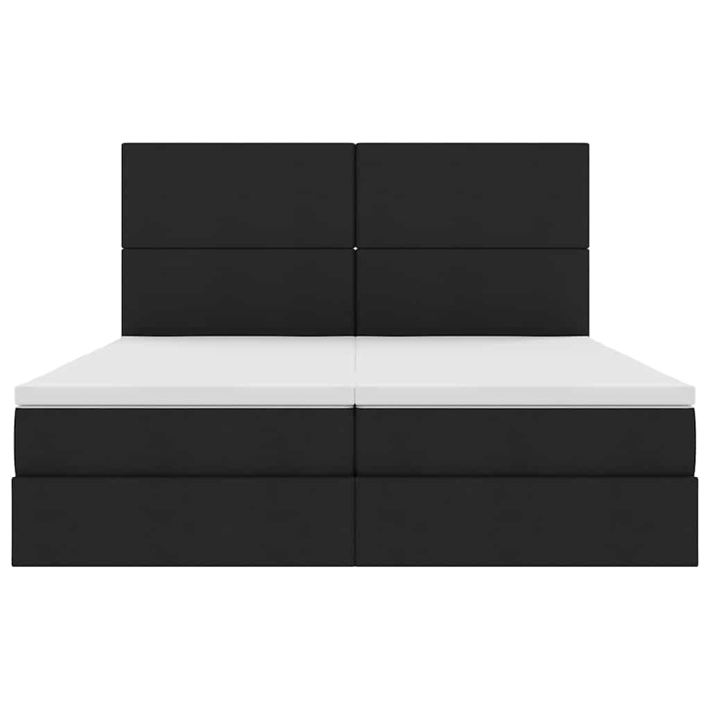 Aufbewahrungsbett mit Kopfteil Schwarz 180 x 200 cm Stoff