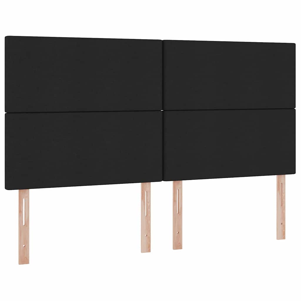 Aufbewahrungsbett mit Kopfteil Schwarz 180 x 200 cm Stoff