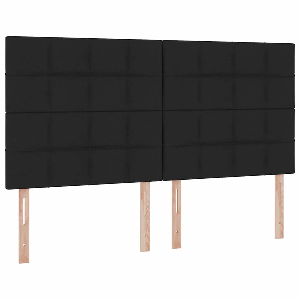 Aufbewahrungsbett mit Kopfteil Schwarz 180 x 200 cm Stoff