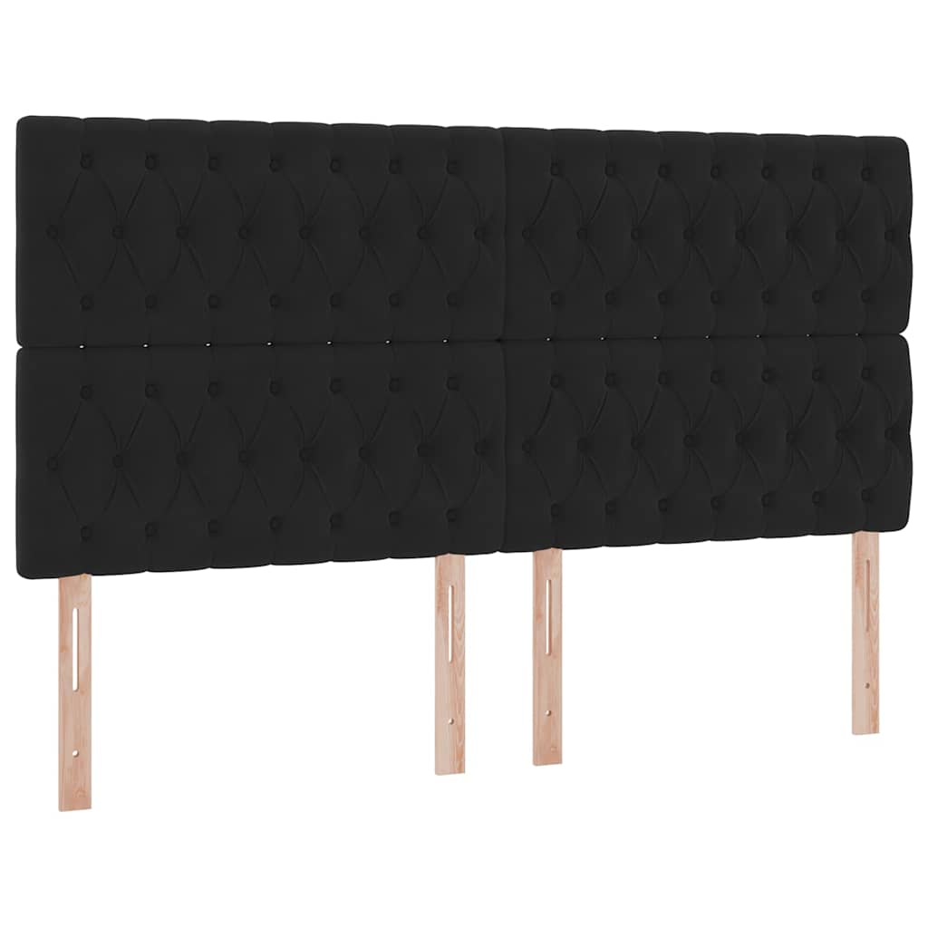 Aufbewahrungsbett mit Matratze Schwarz 180 x 200 cm Samt
