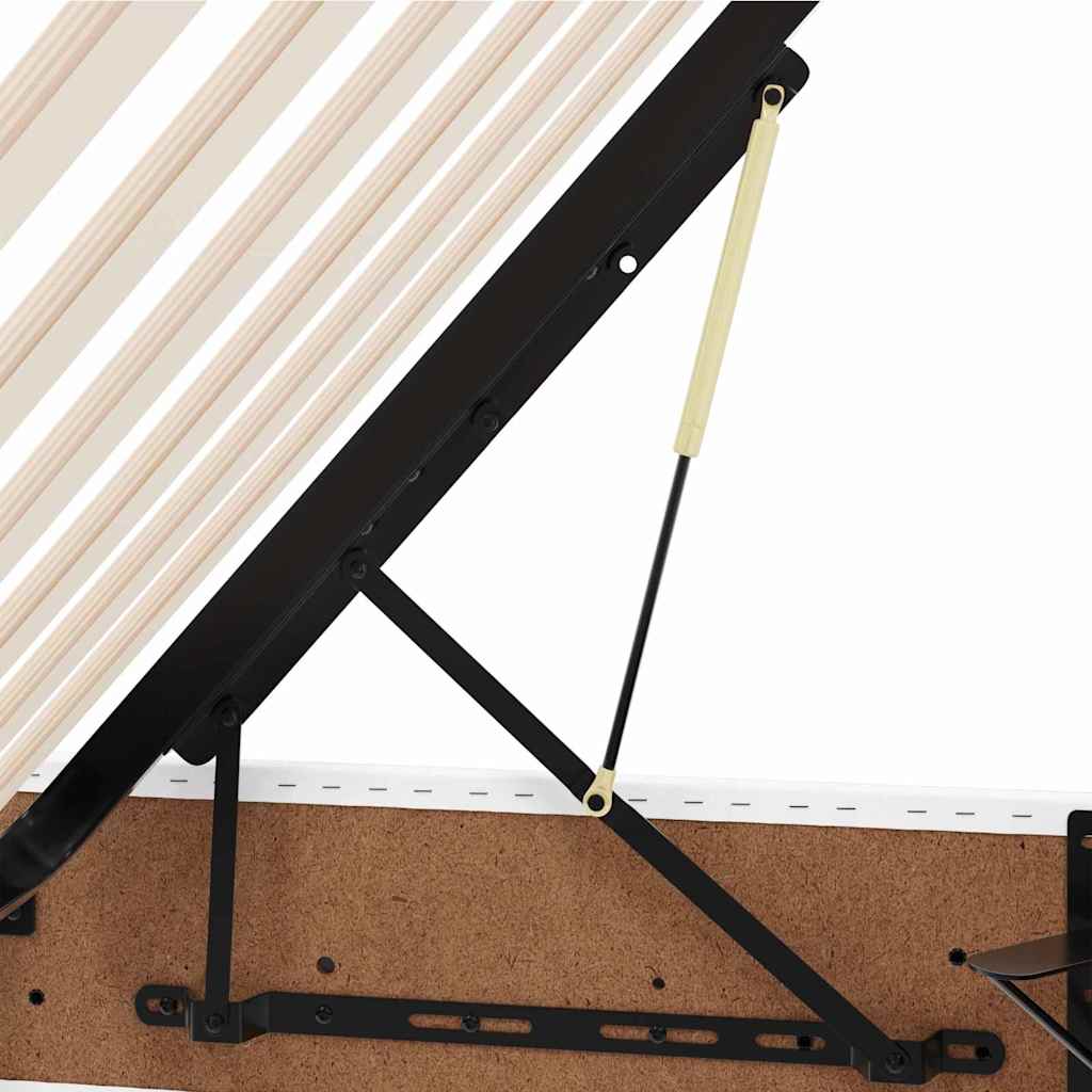 Bett mit Matratze mit LED Reinweiß 90 x 200 cm Kunstleder
