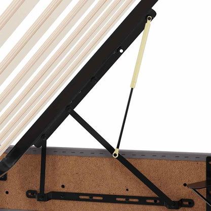 Bett mit LED-Lichtleisten Grau 90 x 200 cm Kunstleder