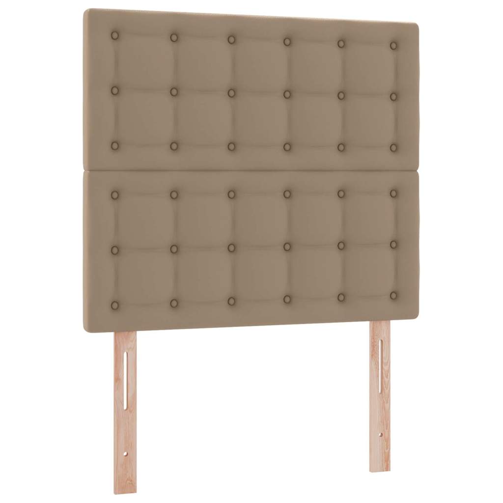 Bett mit LED-Lichtleisten Cappuccino 90 x 200 cm Kunstleder