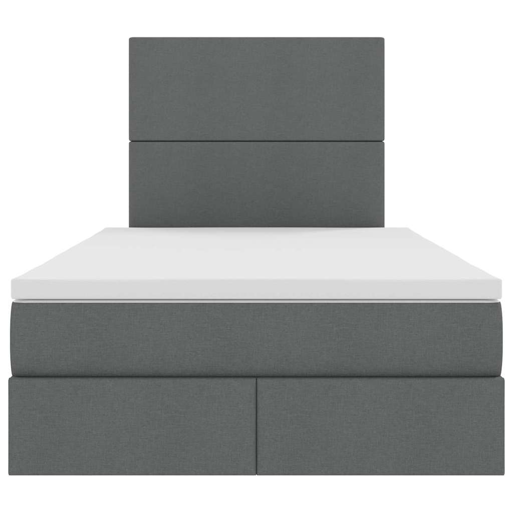 LED-Speicherbett mit Matratze Dunkelgrau 120 x 200 cm Stoff