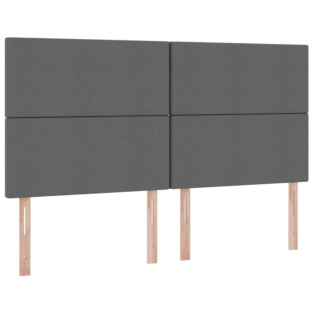 LED-Speicherbett mit Matratze Dunkelgrau 180 x 200 cm Stoff