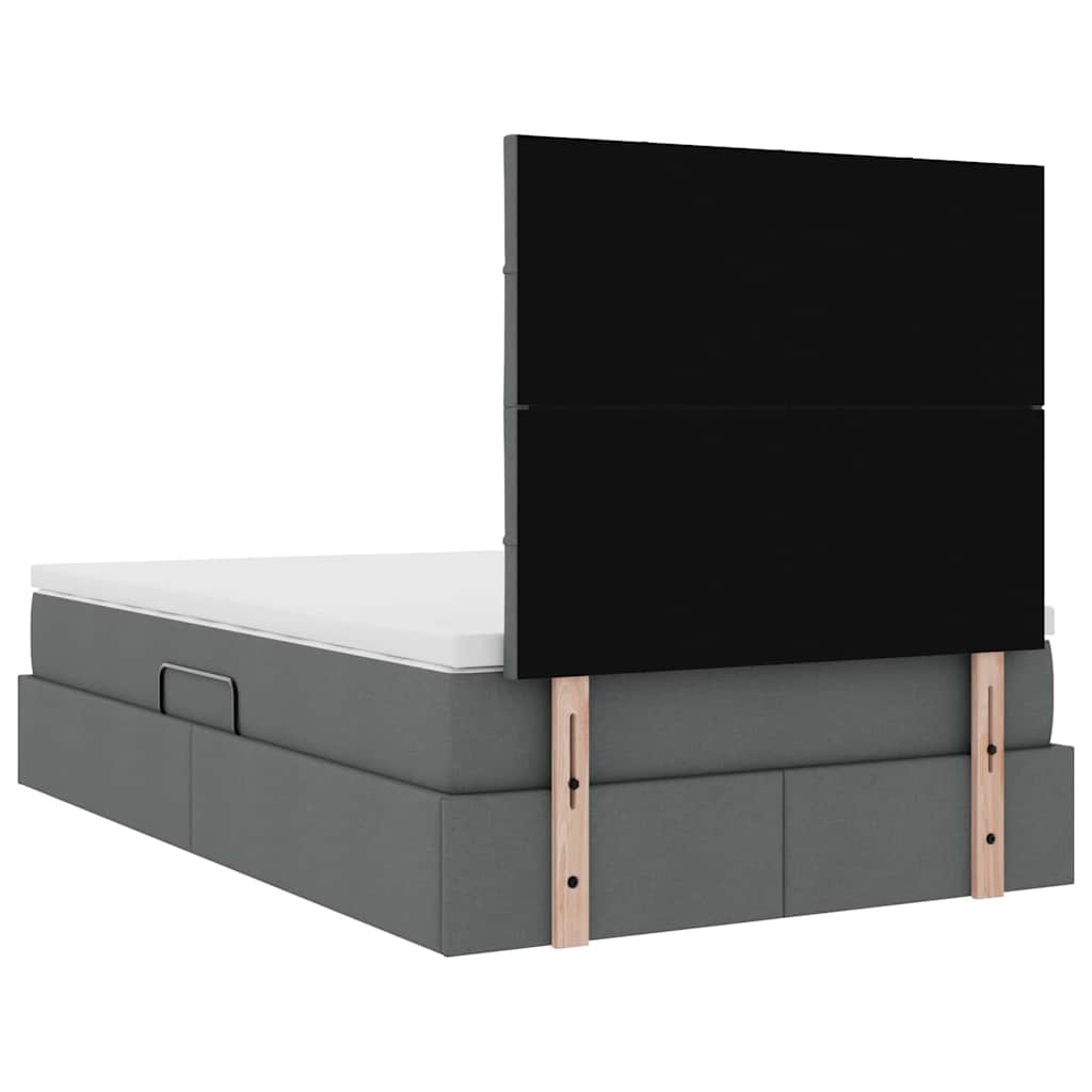 LED-Speicherbett mit Matratze Dunkelgrau 120 x 200 cm Stoff