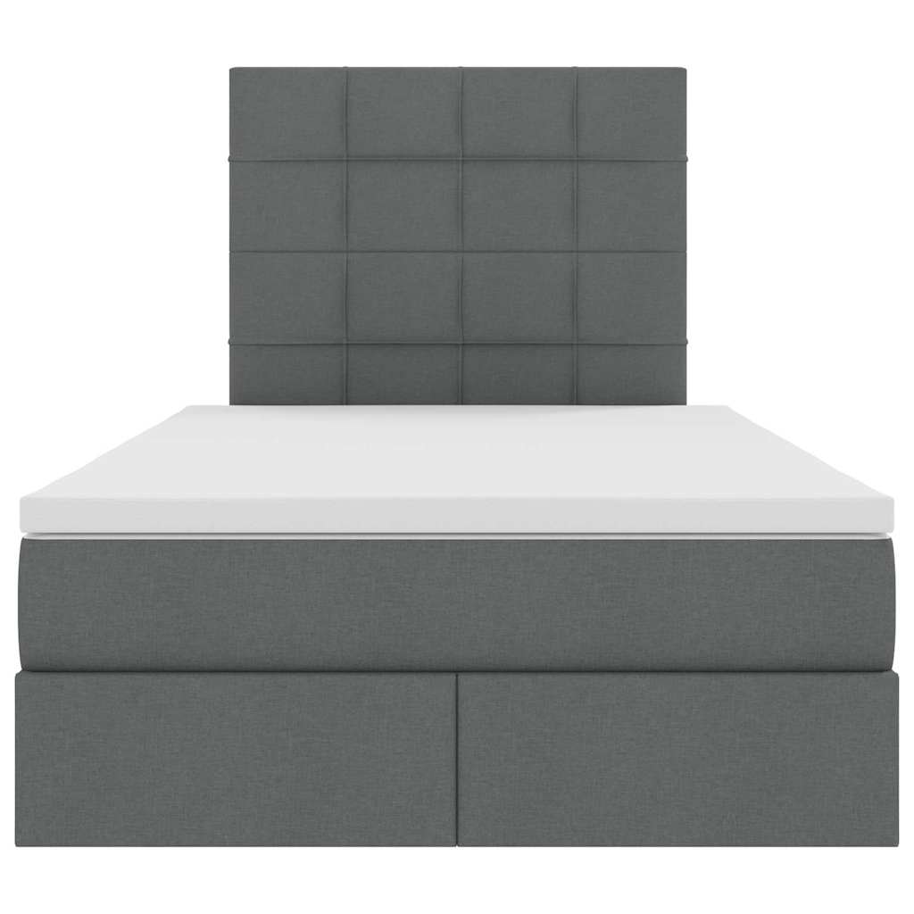 LED-Speicherbett mit Matratze Dunkelgrau 120 x 200 cm Stoff