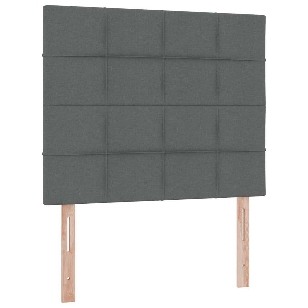 LED-Speicherbett mit Matratze Dunkelgrau 120 x 200 cm Stoff