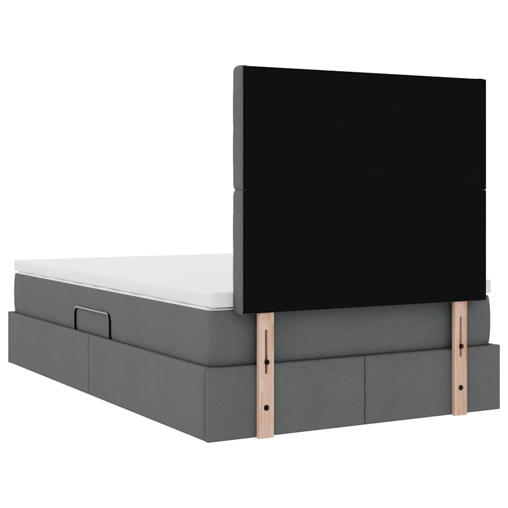 LED-Speicherbett mit Matratze Dunkelgrau 120 x 200 cm Stoff