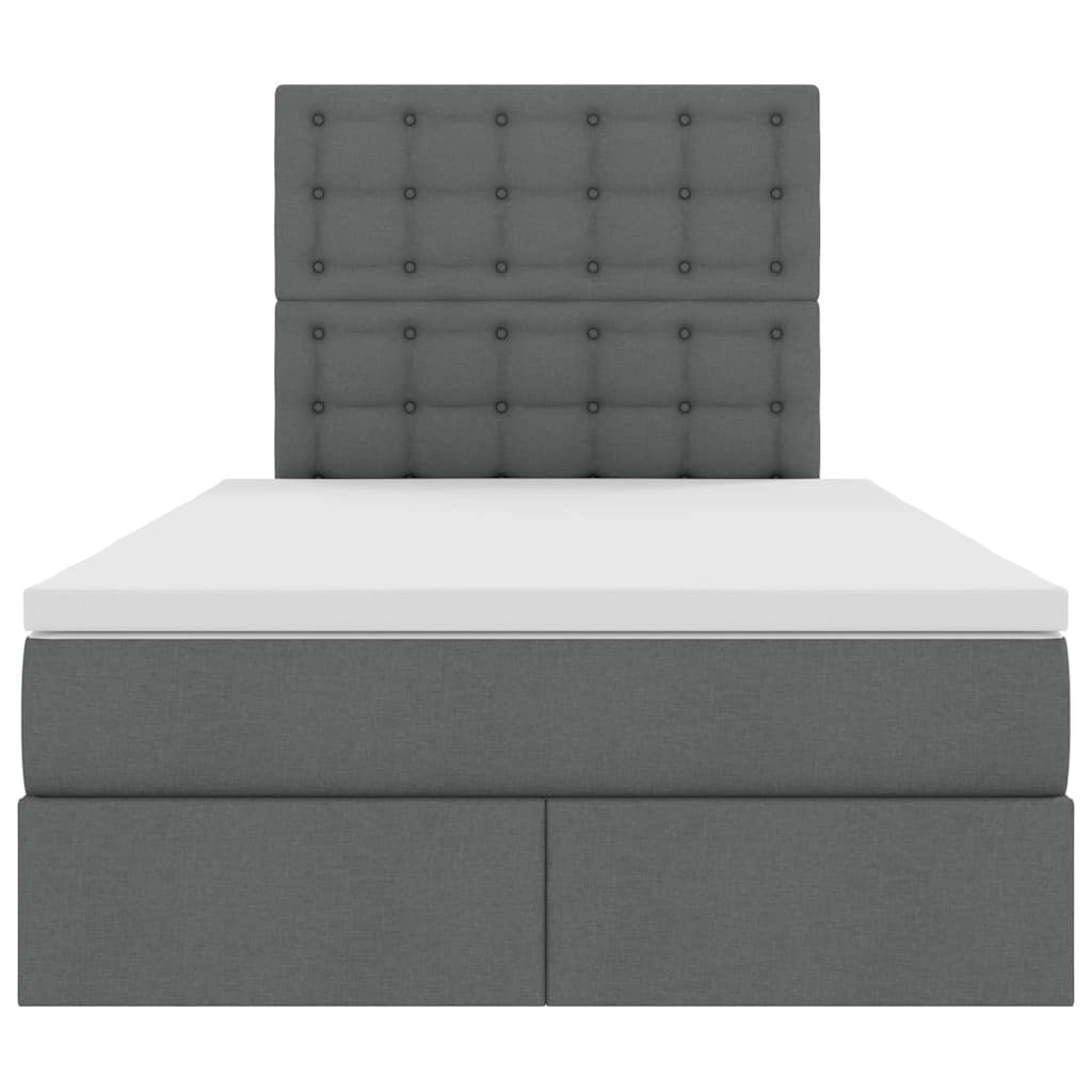 LED-Speicherbett mit Matratze Dunkelgrau 120 x 200 cm Stoff