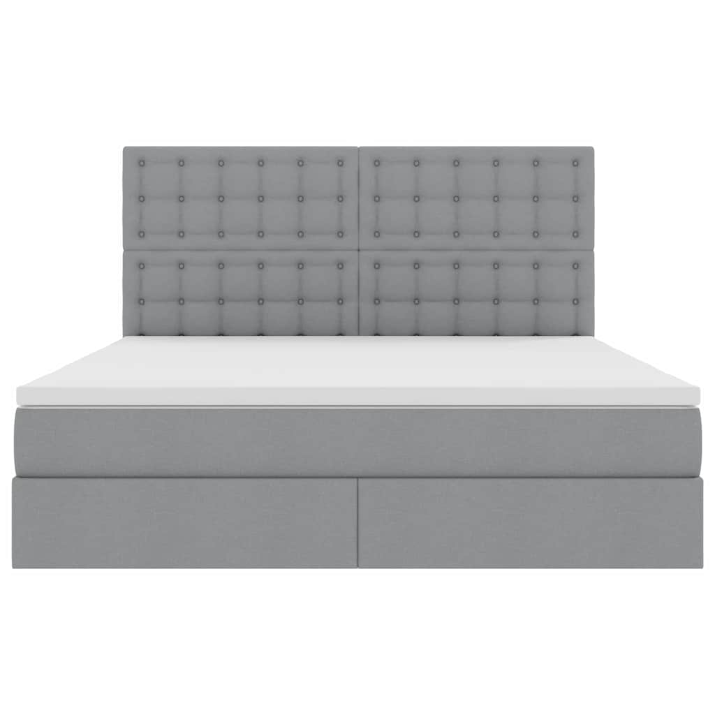 LED-Speicherbett mit Matratze Hellgrau 180 x 200 cm Stoff