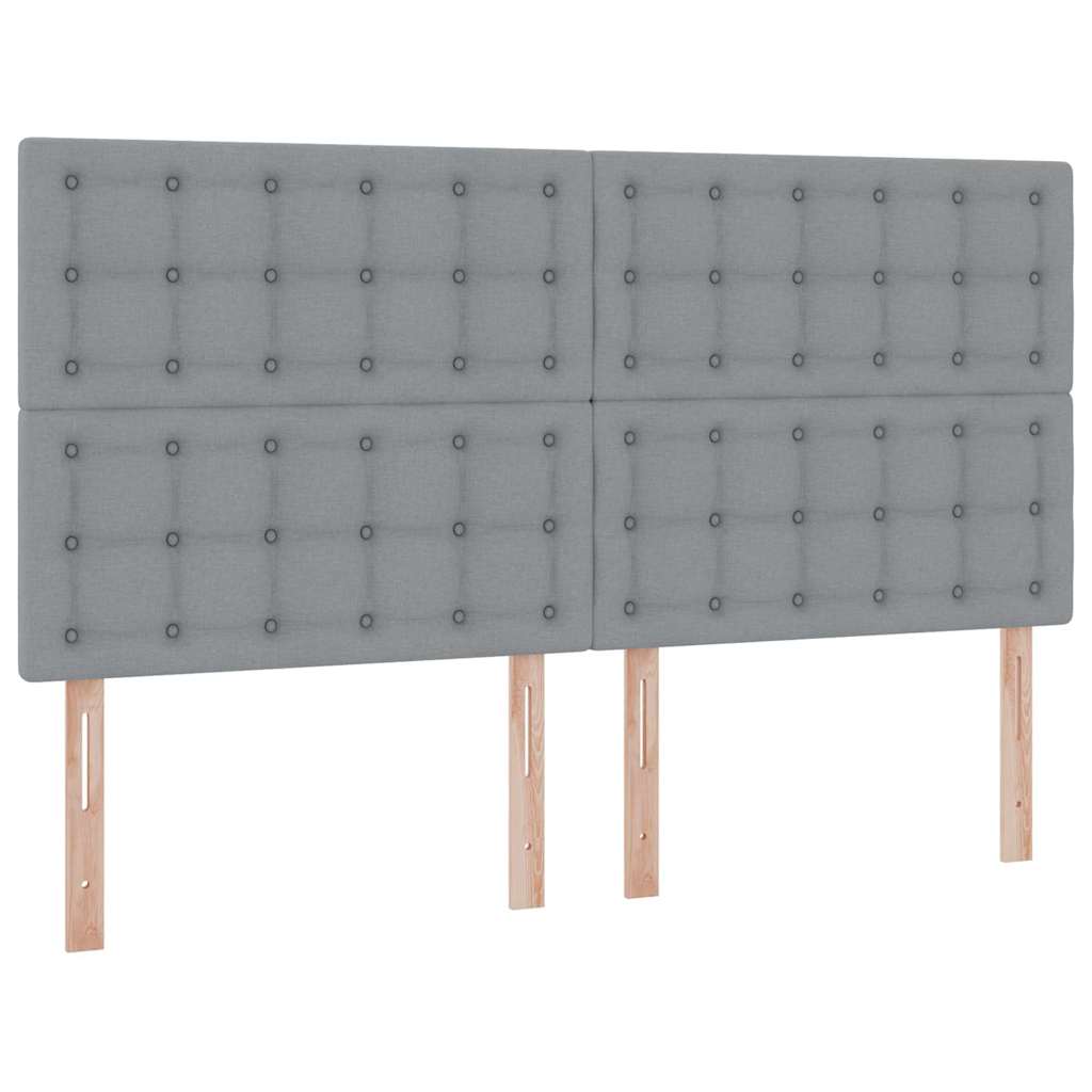 LED-Speicherbett mit Matratze Hellgrau 180 x 200 cm Stoff