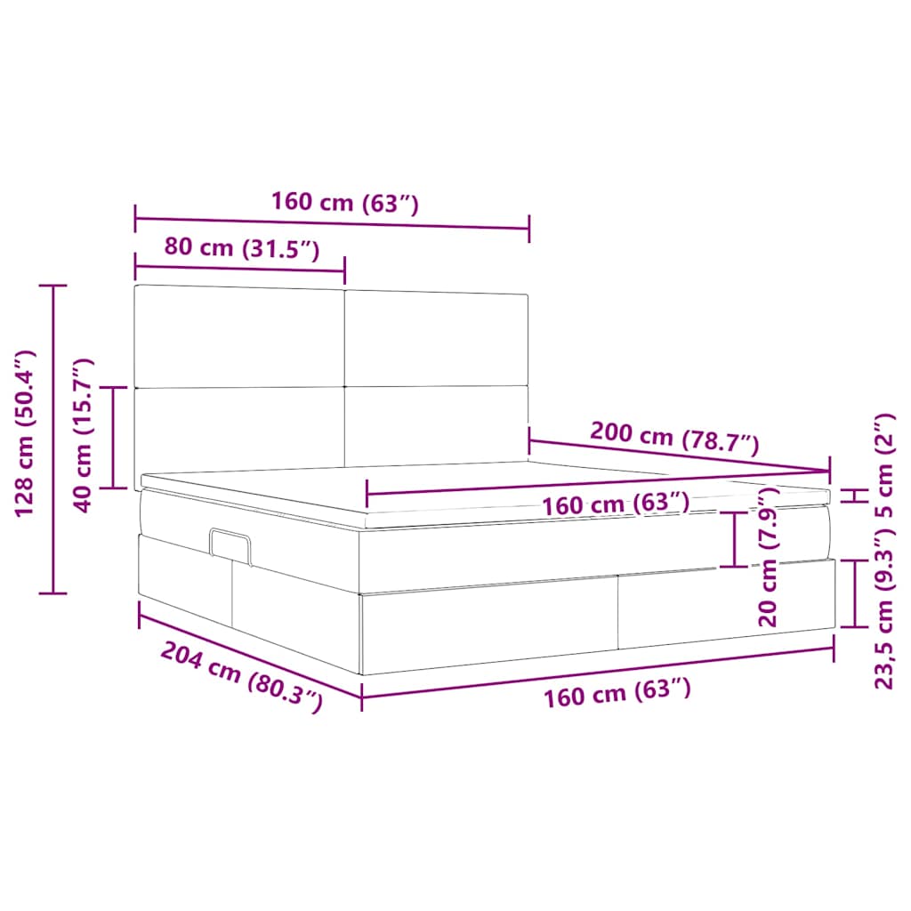LED-Speicherbett mit Matratze Dunkelgrau 160 x 200 cm Samt