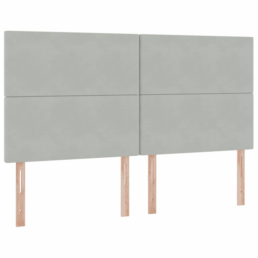 LED-Speicherbett mit Matratze Hellgrau 180 x 200 cm Samt