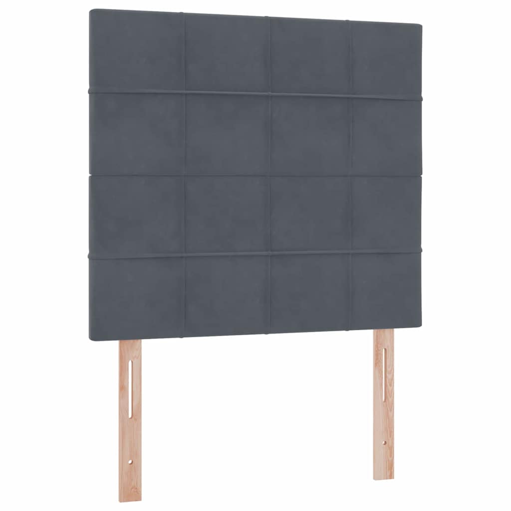 LED-Speicherbett mit Matratze Dunkelgrau 90 x 200 cm Samt