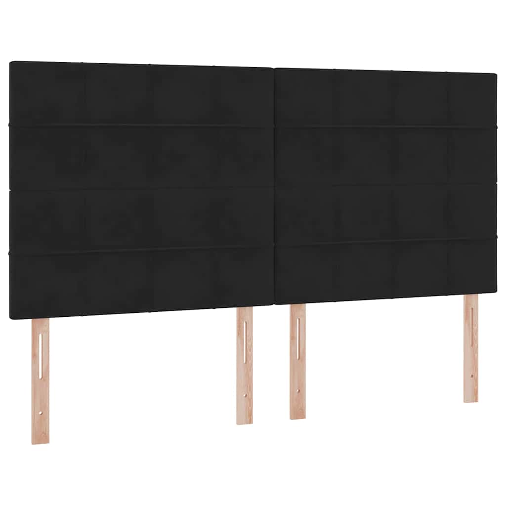 LED-Speicherbett mit Matratze Schwarz 160 x 200 cm Samt