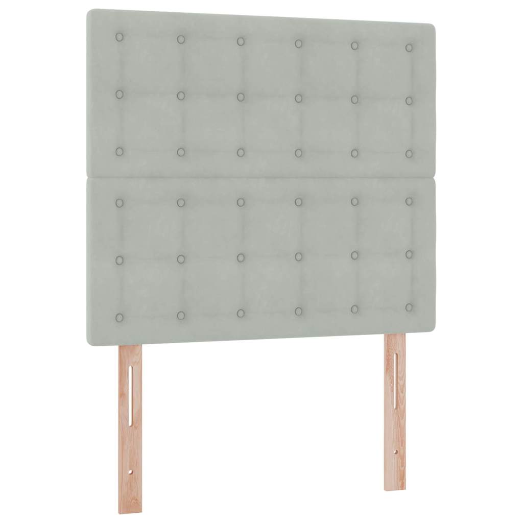 LED-Speicherbett mit Matratze Hellgrau 100 x 200 cm Samt