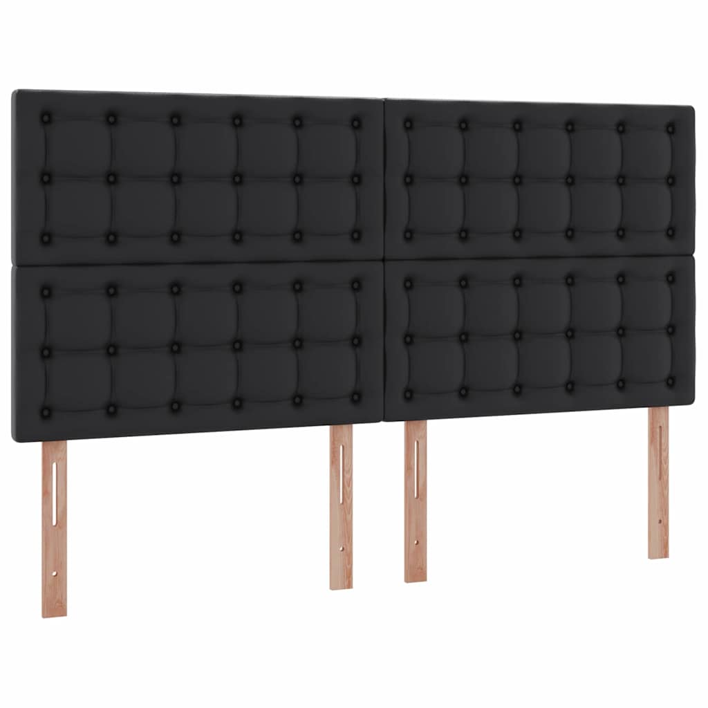 Bett mit LED-Lichtleisten Schwarz 180 x 200 cm Kunstleder