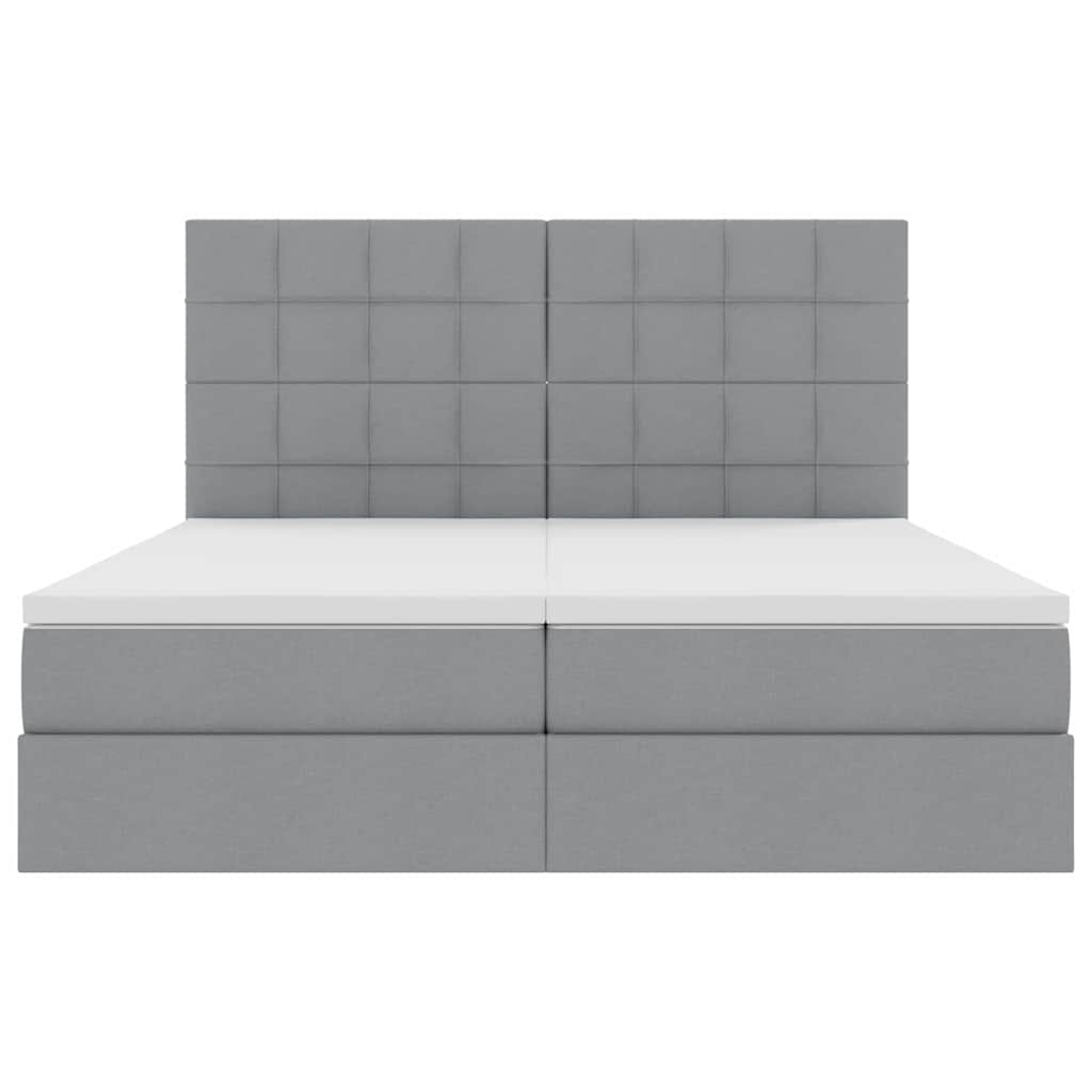 LED-Speicherbett mit Matratze Hellgrau 180 x 200 cm Stoff