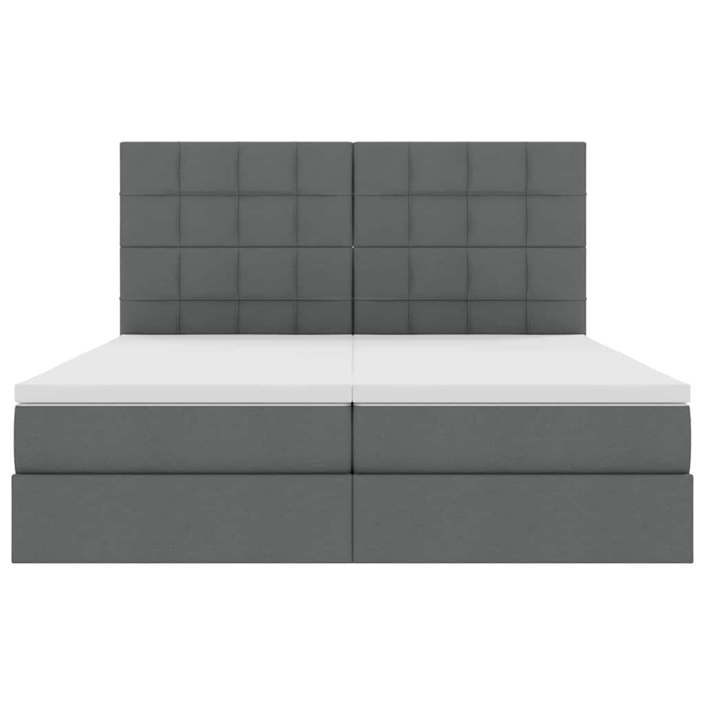 LED-Speicherbett mit Matratze Dunkelgrau 180 x 200 cm Stoff