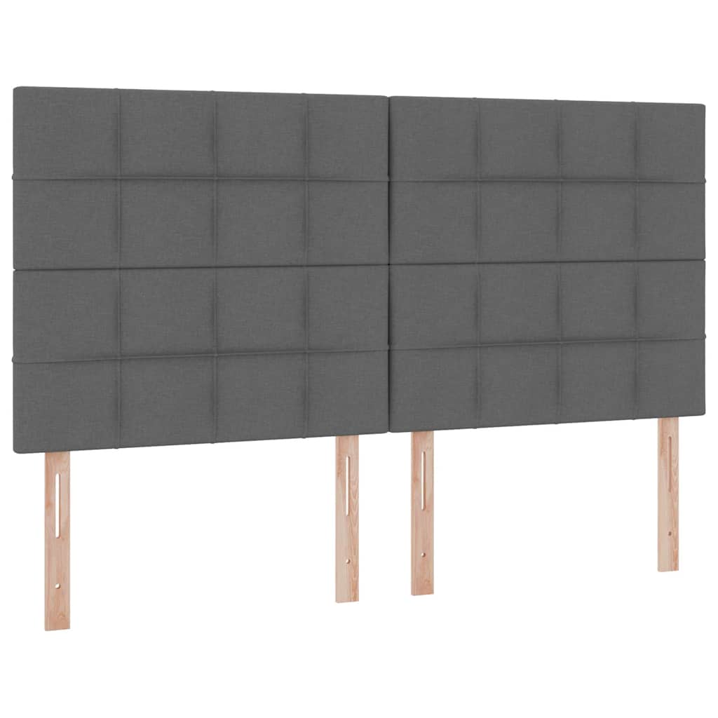 LED-Speicherbett mit Matratze Dunkelgrau 180 x 200 cm Stoff