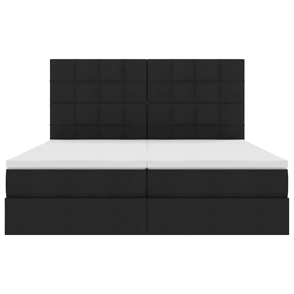 LED-Speicherbett mit Matratze Schwarz 180 x 200 cm Stoff