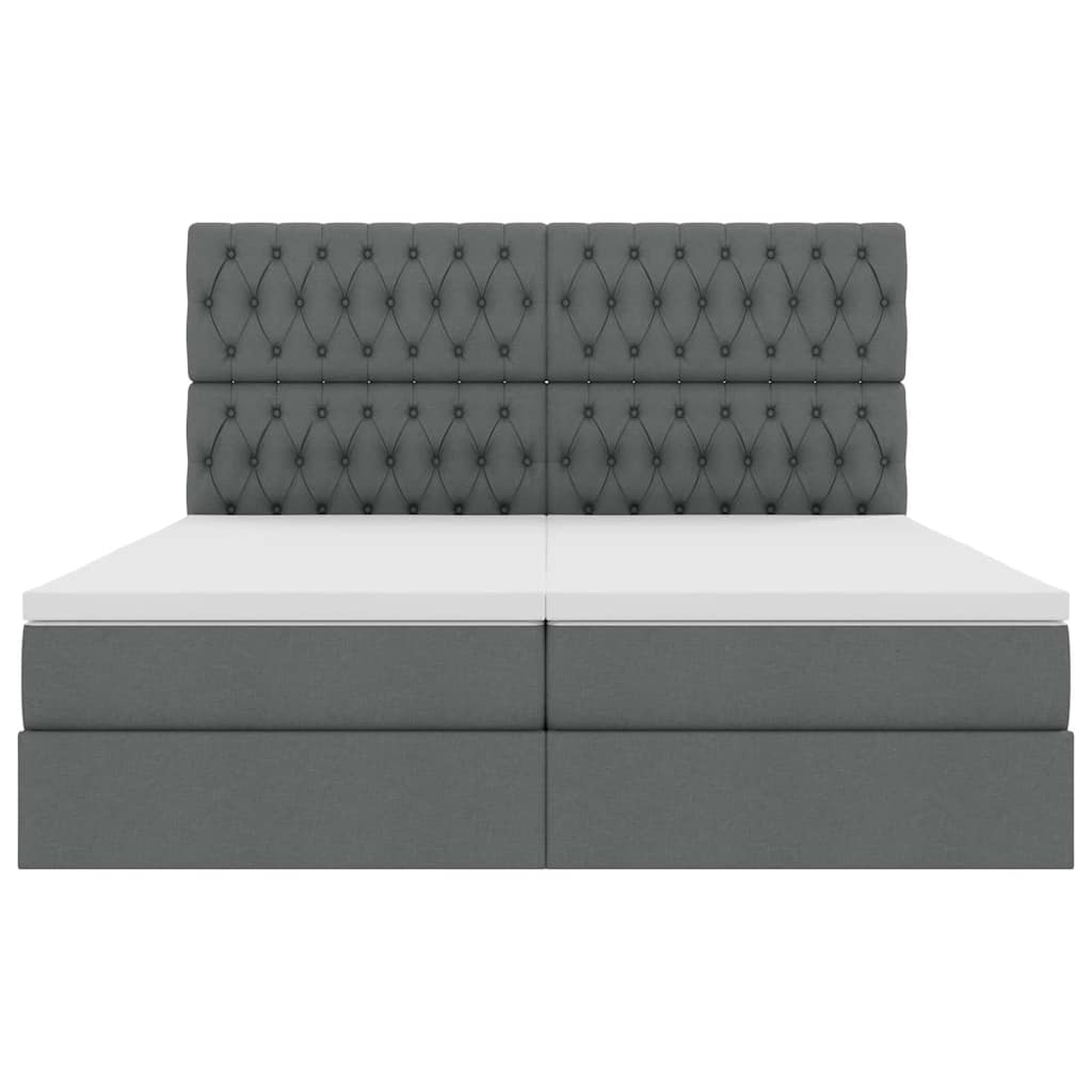 LED-Speicherbett mit Matratze Dunkelgrau 180 x 200 cm Stoff
