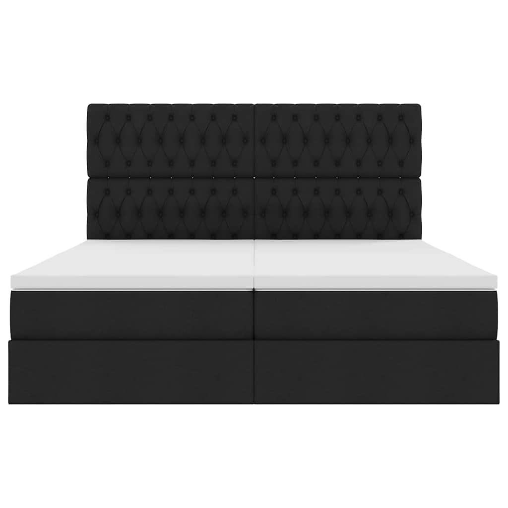 LED-Speicherbett mit Matratze Schwarz 180 x 200 cm Stoff