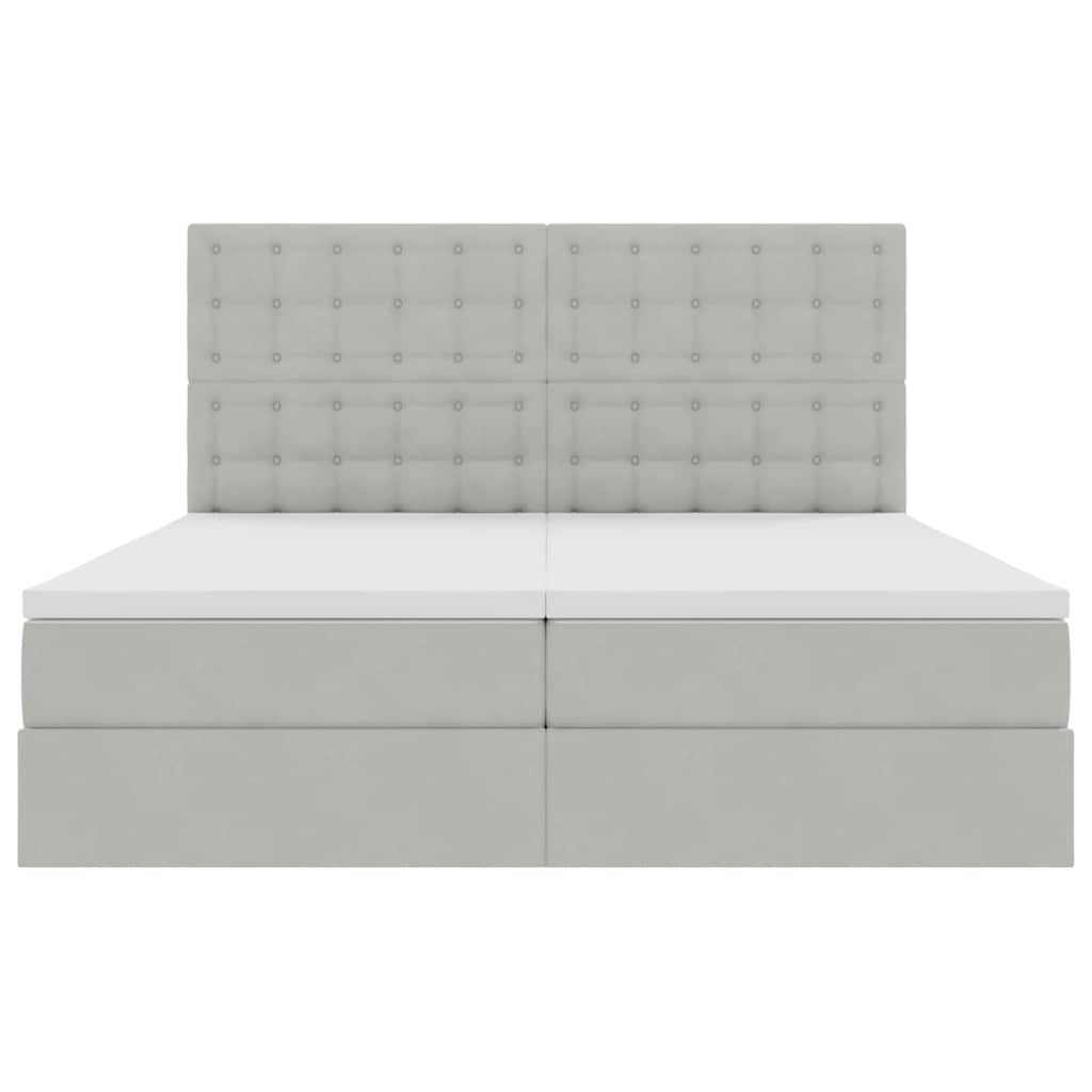 LED-Speicherbett mit Matratze Hellgrau 180 x 200 cm Samt