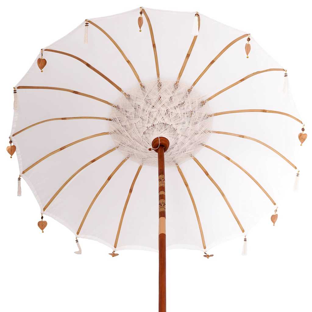 Balinesischer Sonnenschirm mit Sockel Creme 215 x 215 x 260 cm