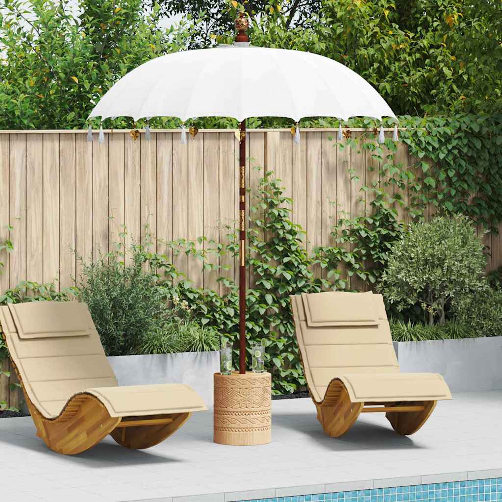 Balinesischer Sonnenschirm mit Sockel Creme 215 x 215 x 260 cm
