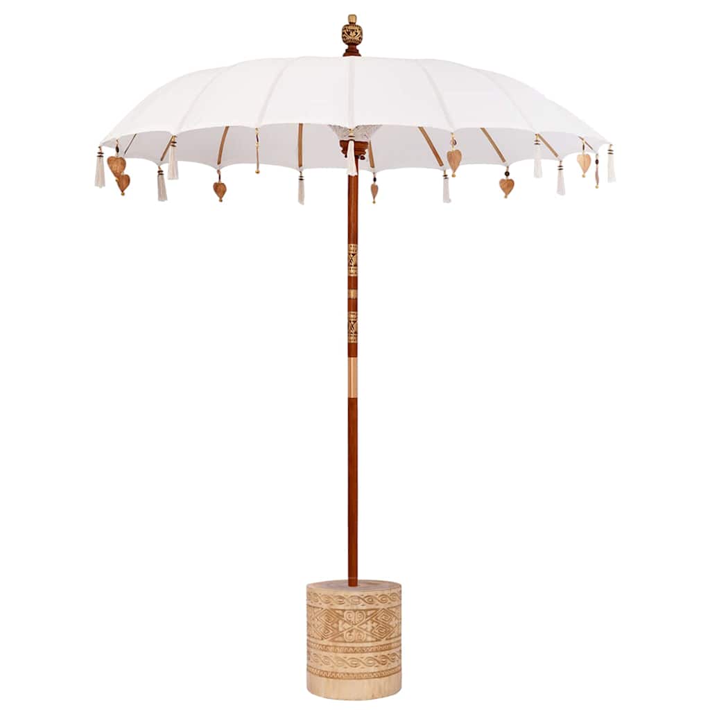 Balinesischer Sonnenschirm mit Sockel Creme 215 x 215 x 260 cm