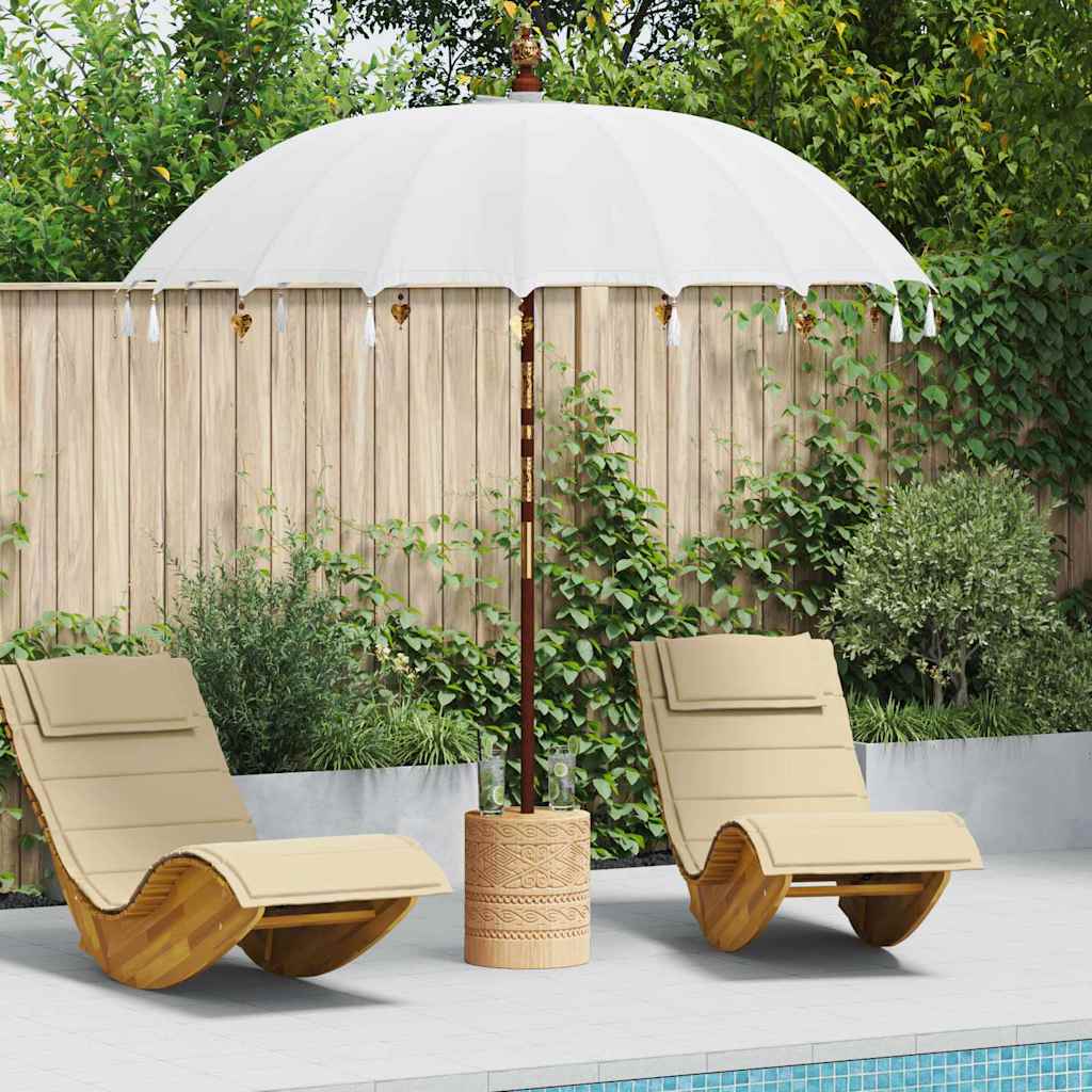 Balinesischer Sonnenschirm mit Sockel Creme 215 x 215 x 260 cm