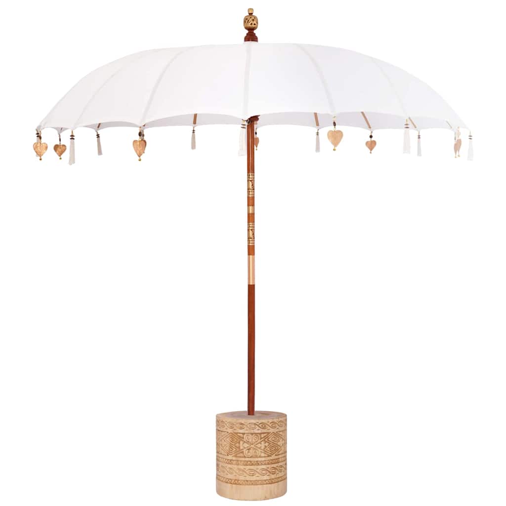 Balinesischer Sonnenschirm mit Sockel Creme 215 x 215 x 260 cm