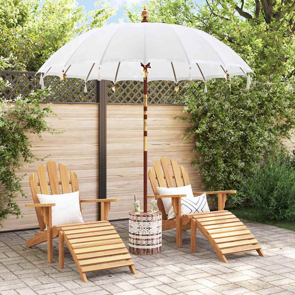 Balinesischer Sonnenschirm Creme 210-220 cm Baumwolle, Massivholz