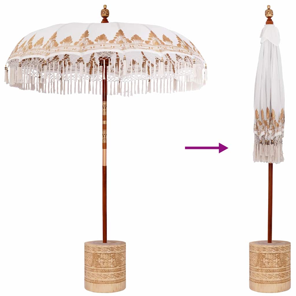 Balinesischer Sonnenschirm Creme 180-190 cm