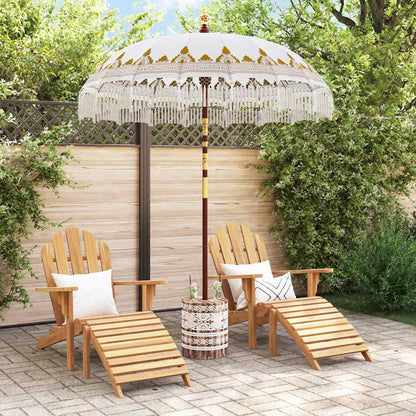 Balinesischer Sonnenschirm mit Sockel Creme Ø 180-190 cm