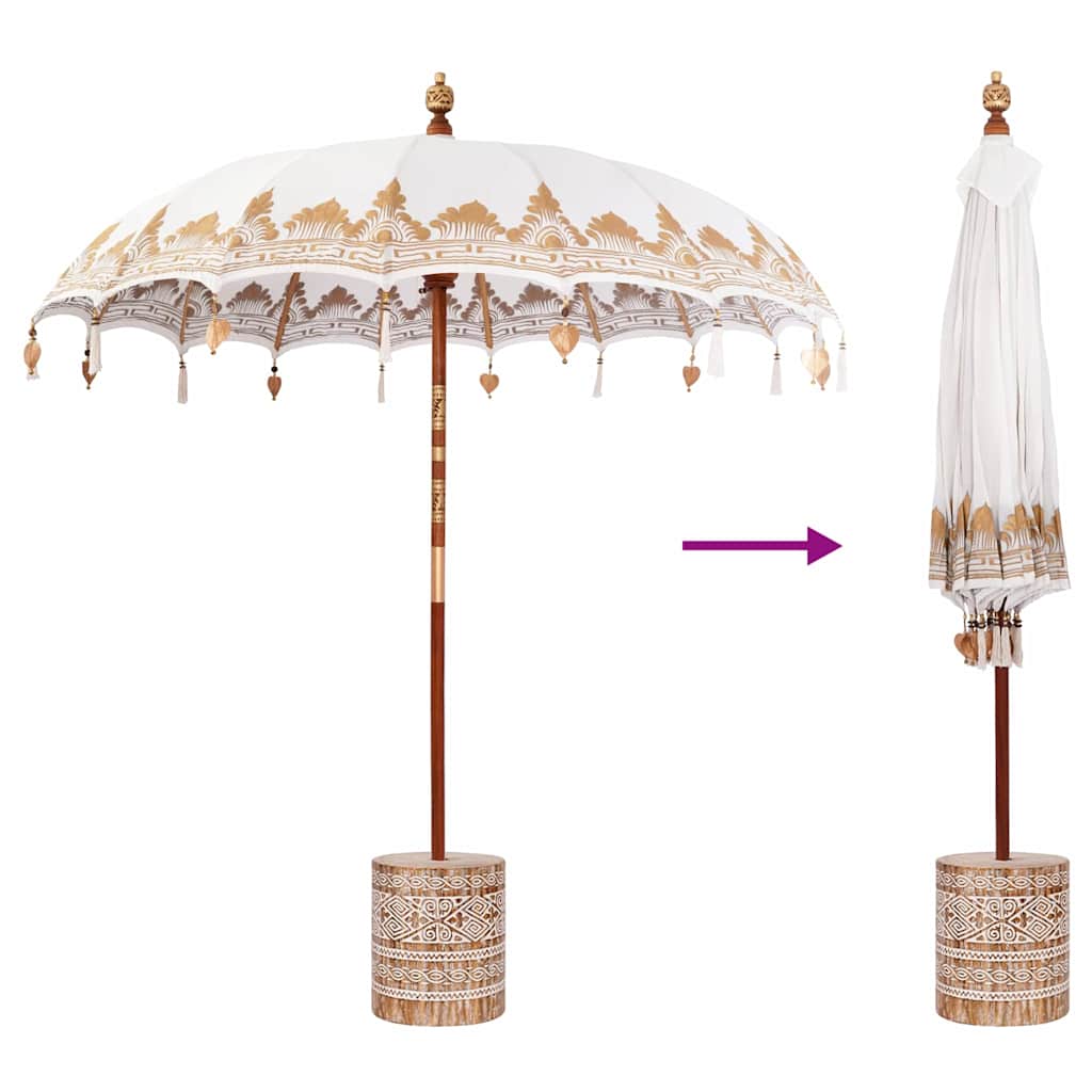 Balinesischer Sonnenschirm 260 2 pcs Creme 210-220 cm