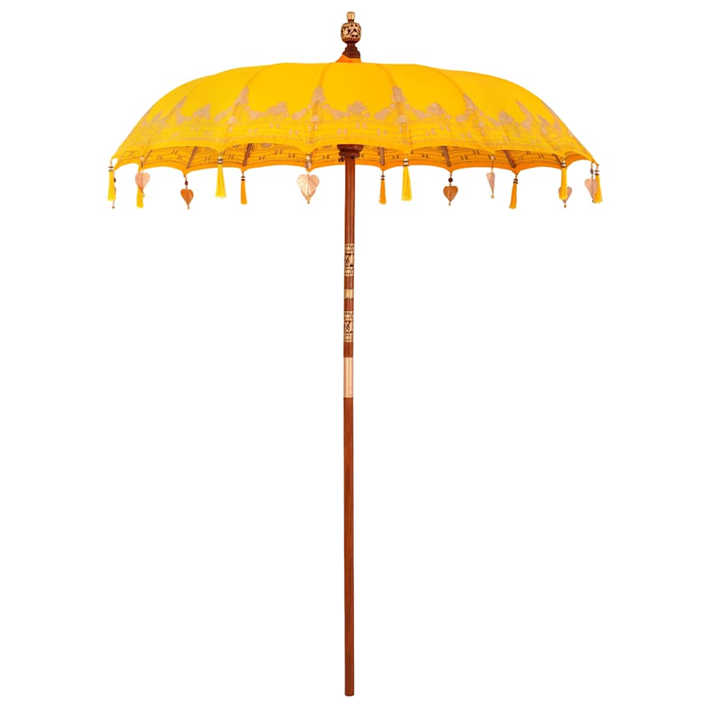 Balinesischer Sonnenschirm Gelb 180-190 cm Baumwolle, Massivholz