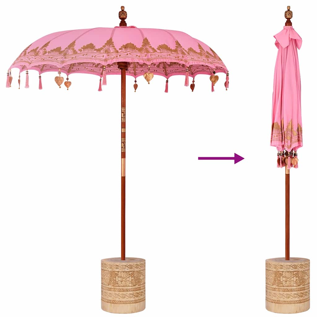 Balinesischer Sonnenschirm Rosa 180-190 cm