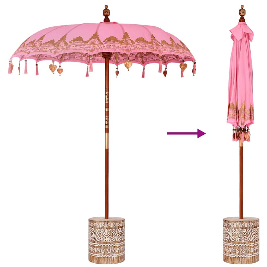 Balinesischer Sonnenschirm Rosa 180-190 cm