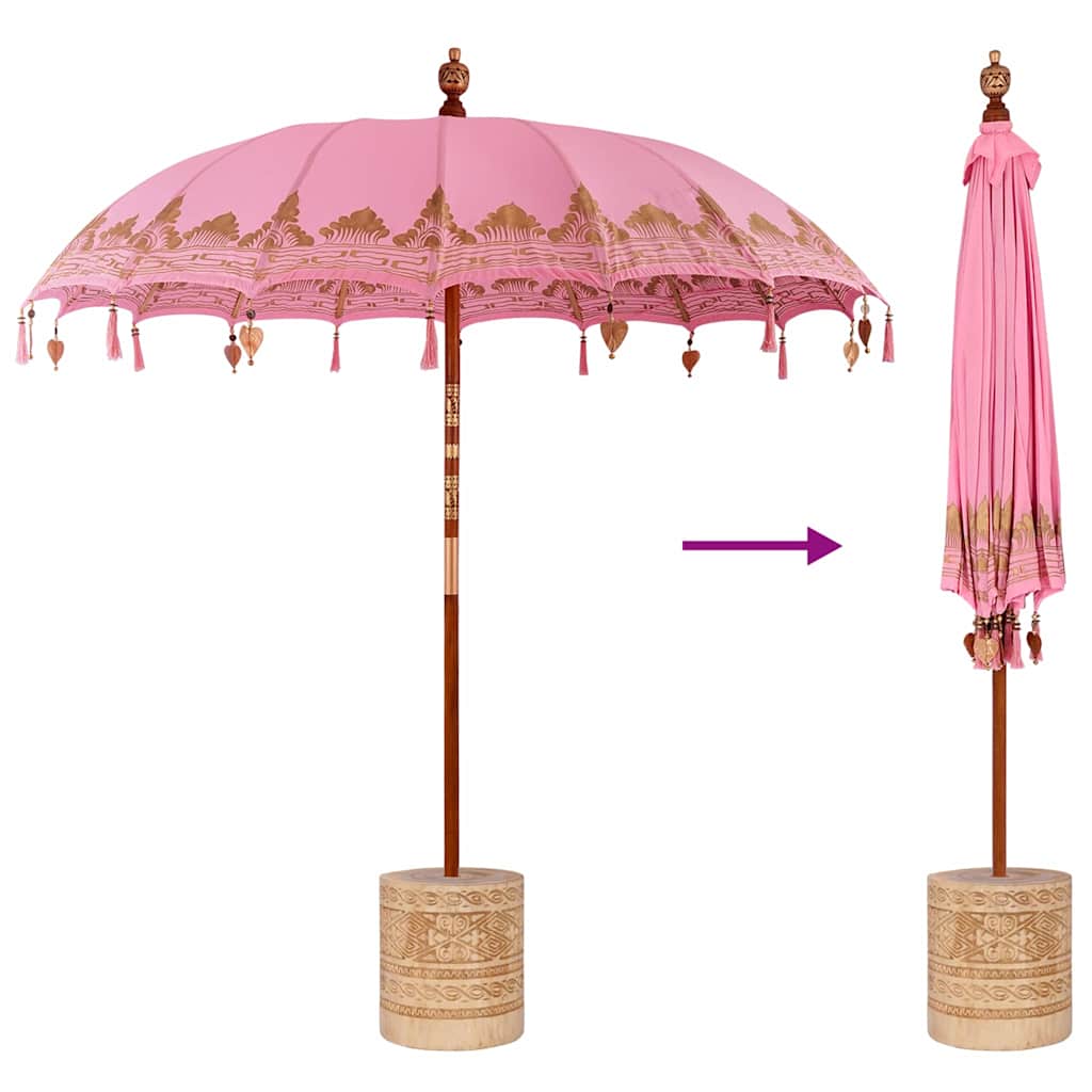 Balinesischer Sonnenschirm Rosa 215 x 215 x 260 cm
